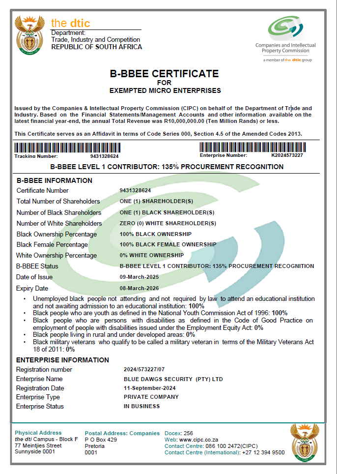 BBBEE Certificate